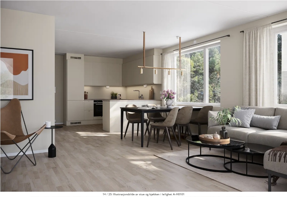 Kvalitetskjøkken med integrerte hvitevarer.